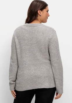 Grobstrickjacke mit Stehkragen und Taschen