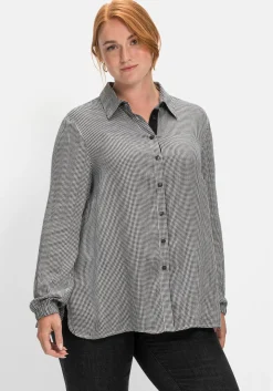 Hemdbluse im Pepitamuster, aus Viskose