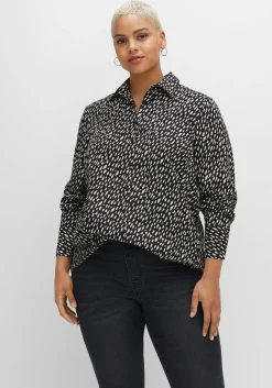 Hemdbluse mit Alloverdruck, aus Popeline