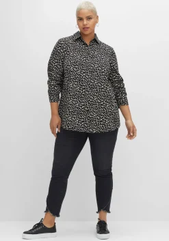 Hemdbluse mit Alloverdruck, aus Popeline