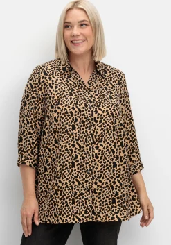 Hemdbluse mit Animalprint, in leichter A-Linie