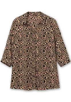Hemdbluse mit Animalprint, in leichter A-Linie