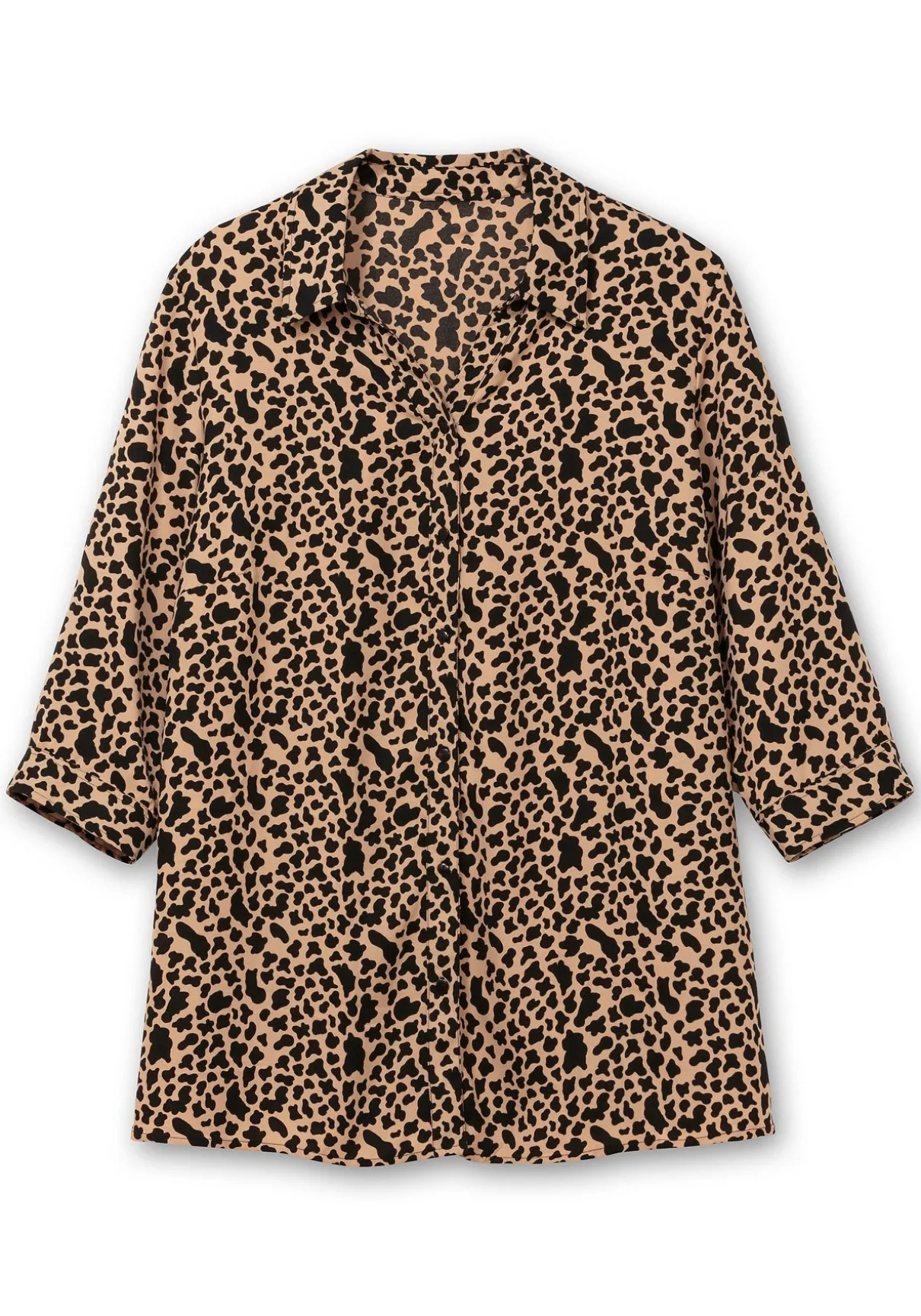 Hemdbluse mit Animalprint, in leichter A-Linie