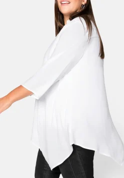 Hemdbluse mit asymmetrischem Saum in Zipfelform