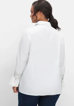 Hemdbluse mit Glitzerdetails, bügelfreie Qualität