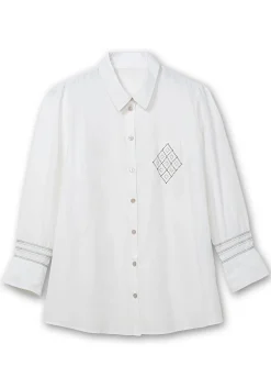 Hemdbluse mit Glitzerdetails, bügelfreie Qualität