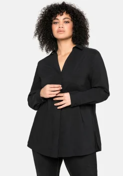 Hemdbluse mit verdeckter Knopfleiste