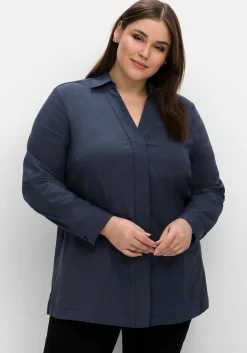 Hemdbluse mit verdeckter Knopfleiste