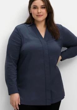 Hemdbluse mit verdeckter Knopfleiste