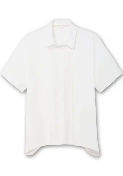 Hemdbluse mit Zipfelsaum und weiten Ärmeln