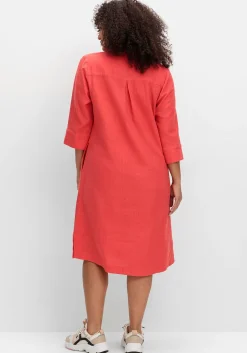 Hemdblusenkleid aus Leinen-Viskose-Mix