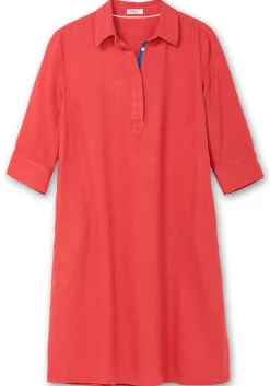 Hemdblusenkleid aus Leinen-Viskose-Mix