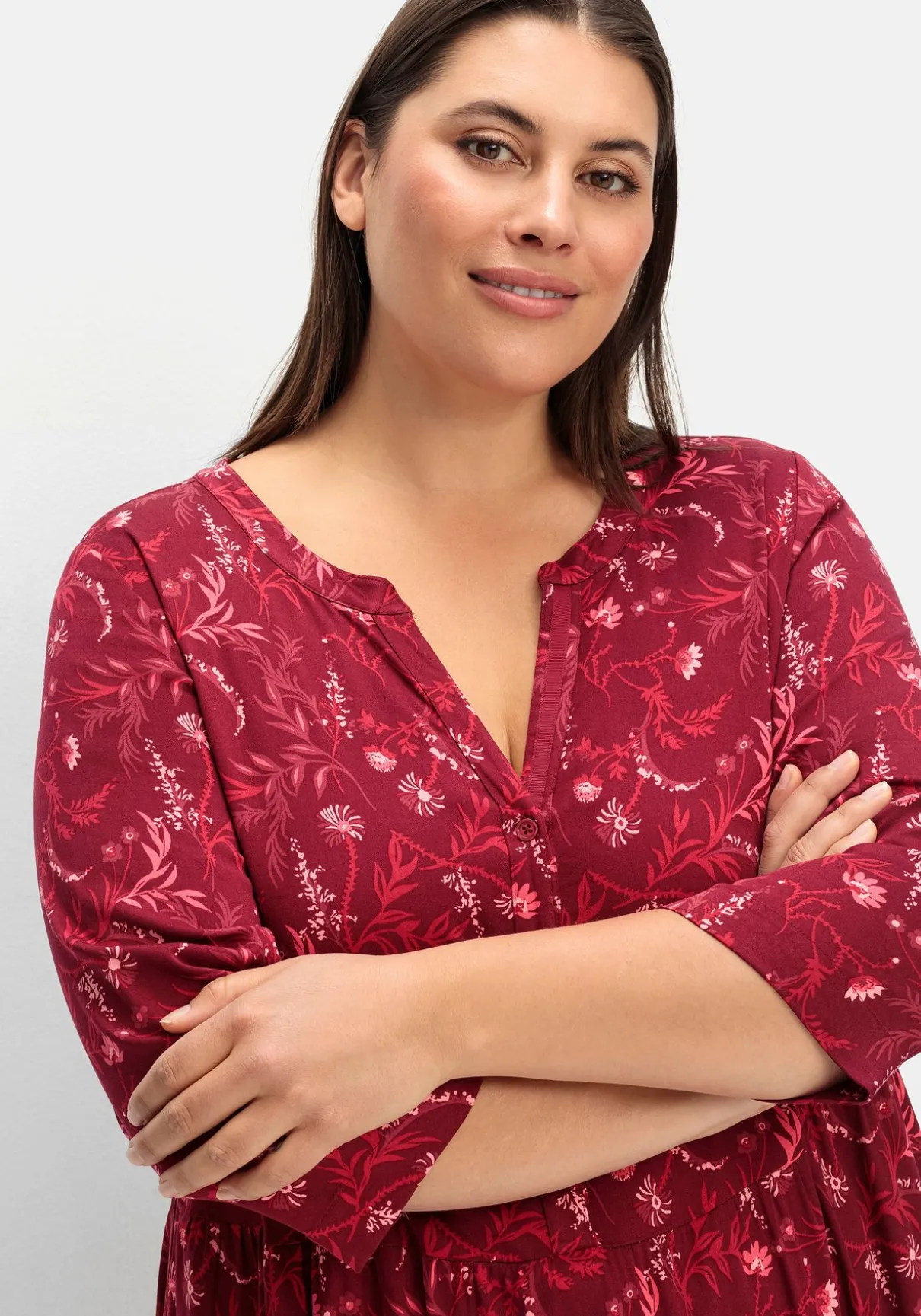 Hängerkleid in leichter A-Linie, mit 3/4-Ärmeln