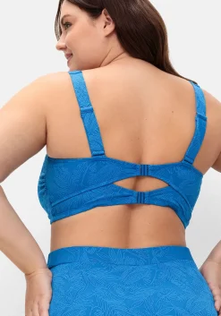 Hohe formende Bikinihose mit Blumen-Struktur