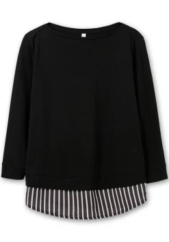 2-in-1-Langarmshirt mit Ansatz aus Blusenstoff