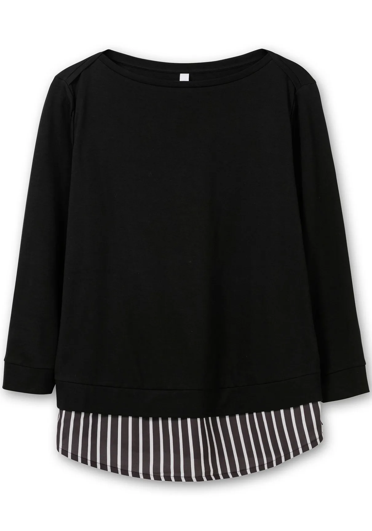 2-in-1-Langarmshirt mit Ansatz aus Blusenstoff