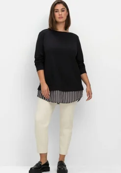 2-in-1-Langarmshirt mit Ansatz aus Blusenstoff