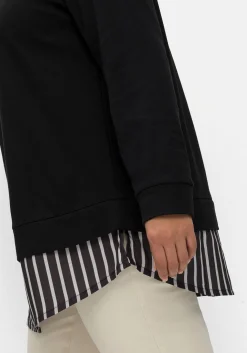 2-in-1-Langarmshirt mit Ansatz aus Blusenstoff