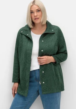 Jacke aus meliertem Strickfleece