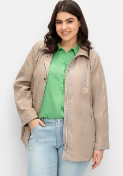 Jacke mit silberfarbenen Kontrastdetails