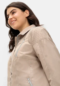 Jacke mit silberfarbenen Kontrastdetails