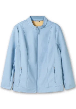 Jacke mit Stehkragen, aus Lederimitat