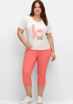 3/4-Jeans mit Zierschnürung hinten am Saum