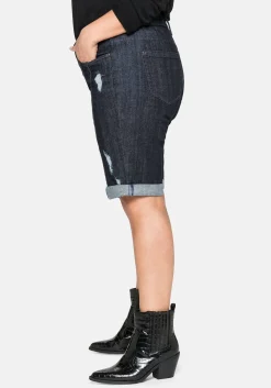 Jeansbermudas im Used-Look