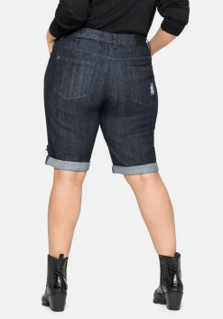 Jeansbermudas im Used-Look