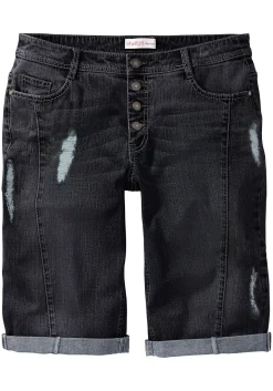 Jeansbermudas im Used-Look