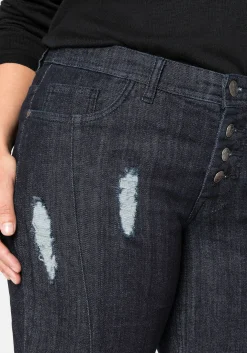 Jeansbermudas im Used-Look