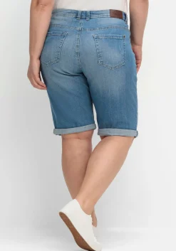 Jeansbermudas im Used-Look