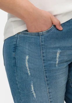 Jeansbermudas im Used-Look