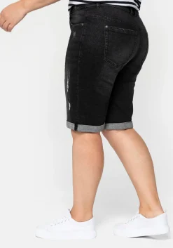 Jeansbermudas im Used-Look