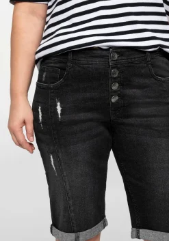 Jeansbermudas im Used-Look