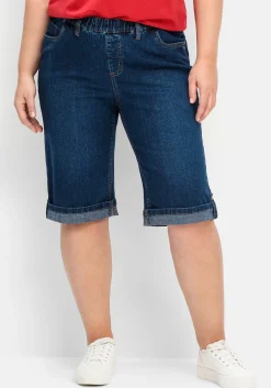 Jeans-Bermudas mit fixiertem Aufschlag