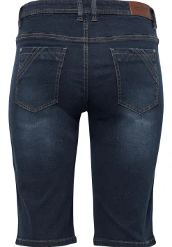Jeansbermudas mit vorverlegter Seitennaht