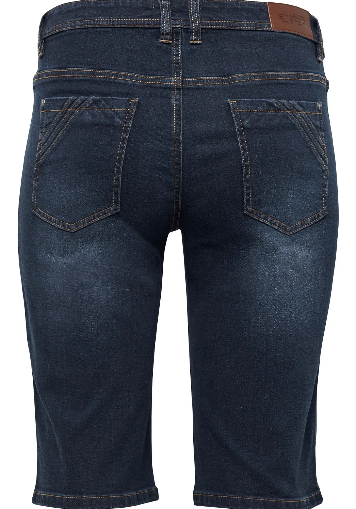 Jeansbermudas mit vorverlegter Seitennaht