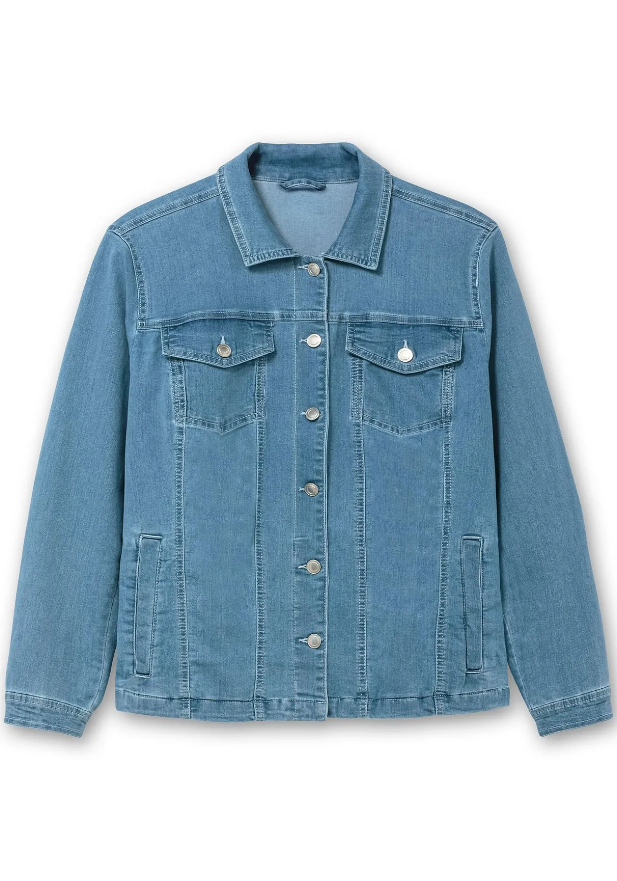 Jeansjacke mit Hemdkragen und Brusttaschen
