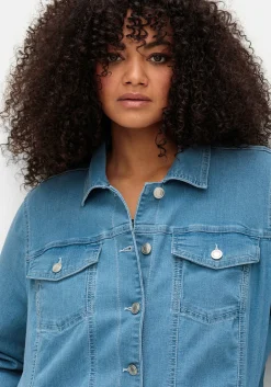 Jeansjacke mit Hemdkragen und Brusttaschen