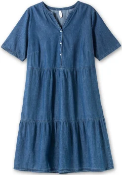 Jeanskleid aus leichtem Denim, in Volant-Optik