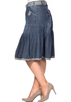 Jeansrock mit Falten