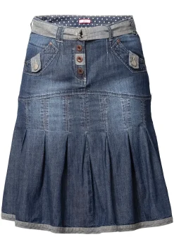 Jeansrock mit Falten