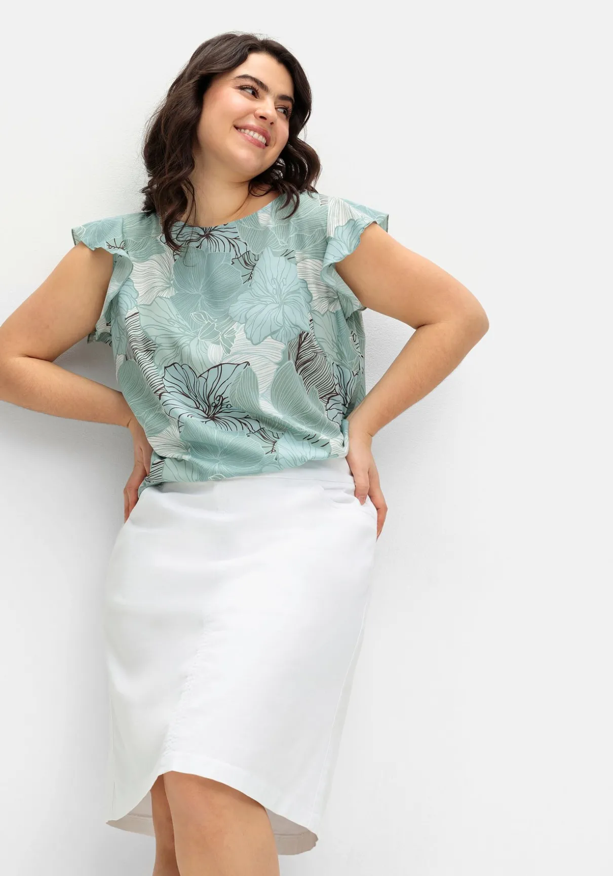 Jeansrock mit Taschen, in A-Linie