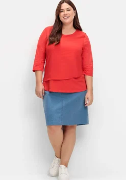 Jeansrock mit Taschen, in A-Linie