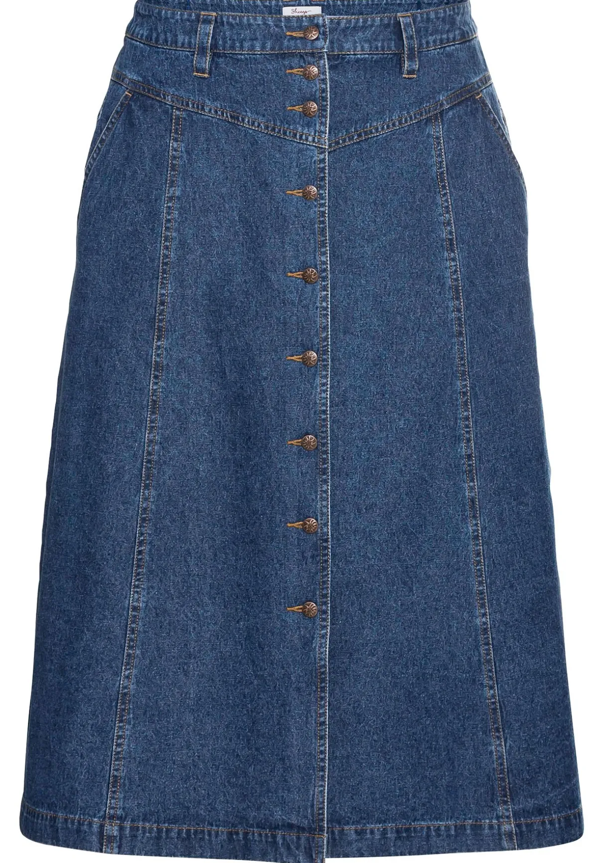 Jeansrock mit Trachten-Stickereien