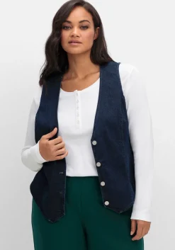 Jeansweste in kurzer, taillierter Form