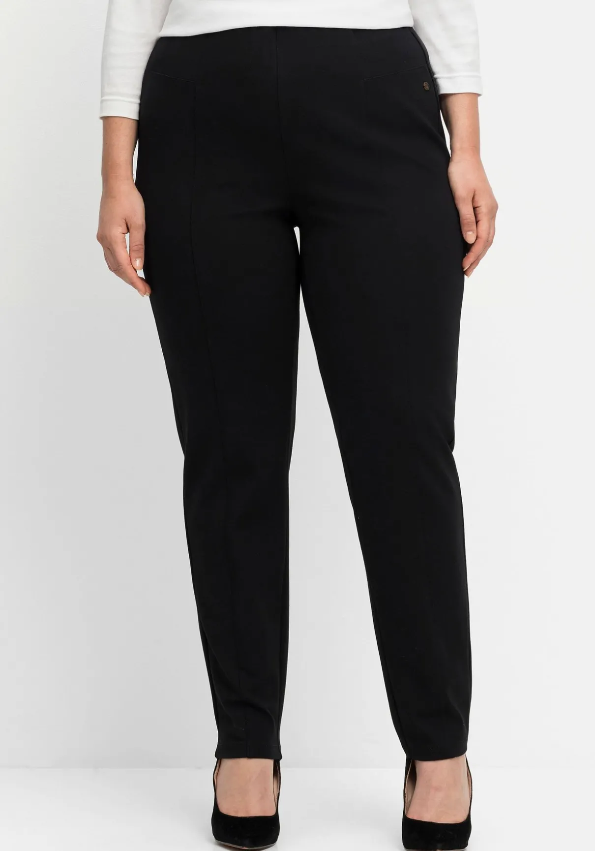 Jerseyhose aus Interlock, schmale Beinform