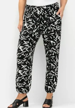 Jerseyhose mit Smokbund und Saumbündchen