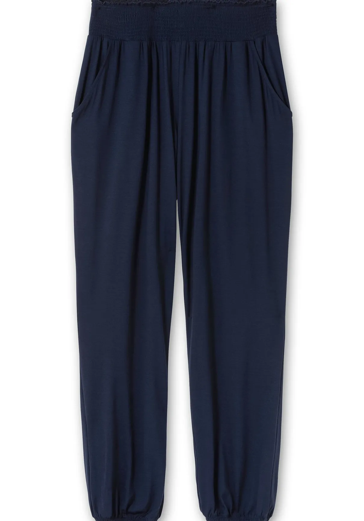 Jerseyhose mit Smokbund und Gummibündchen